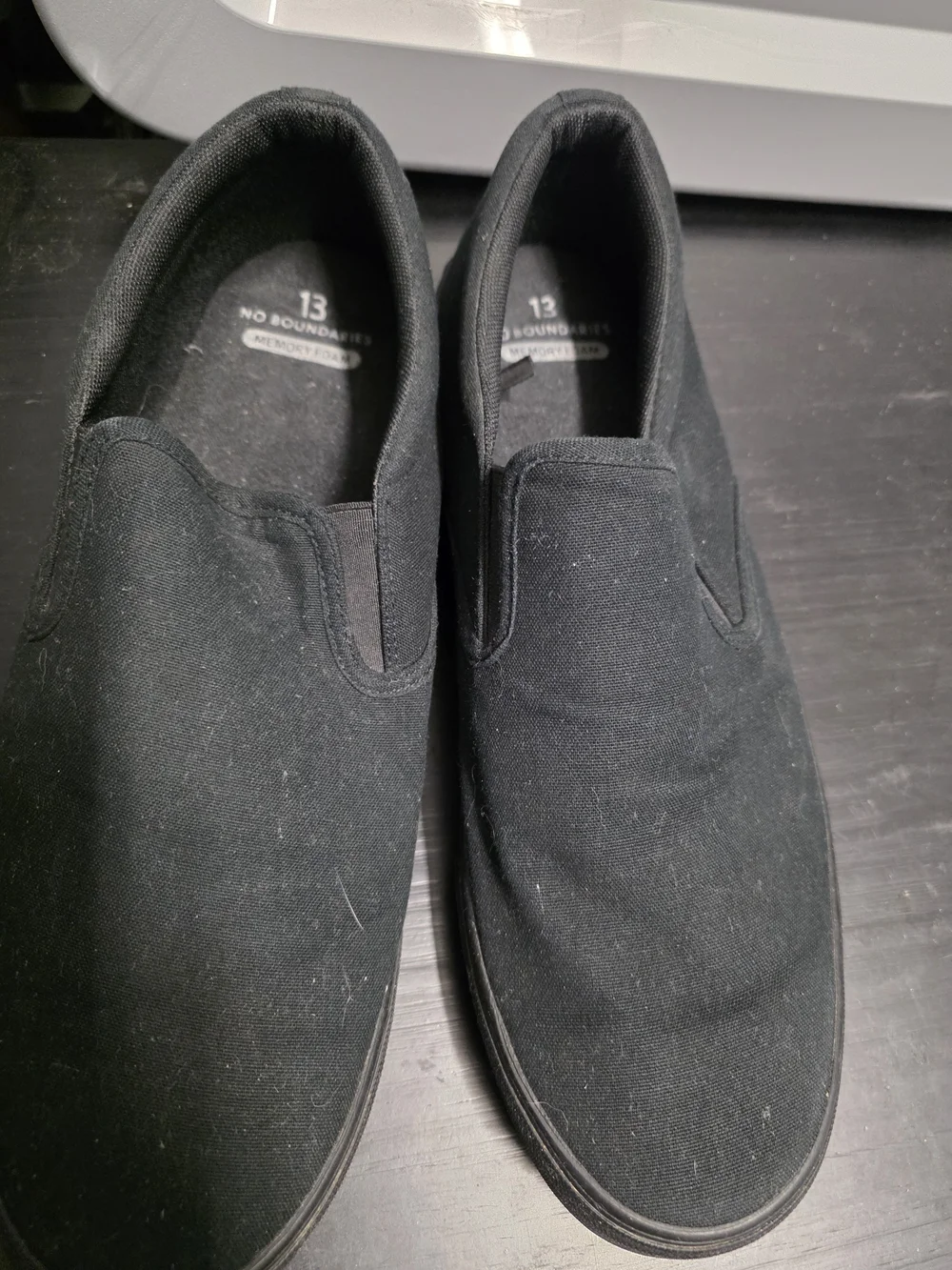 No Boundaries Black Slip-On Canvas Loafers